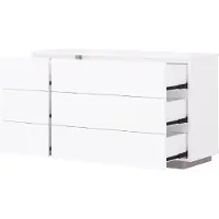 Vente-unique Kommode mit 6 Schubladen - Weiß & Taupe - NAPOLI II