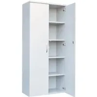 LÜLLMANN Aktenschrank ECO, 4 Fachböden, 5 OH, 1802 x 800 x 395 mm, lichtgrau