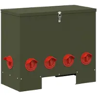 vidaXL Hühnerfütterer Olive Grün 60,5 x 29 x 51 cm Kaltgewalzter Stahl