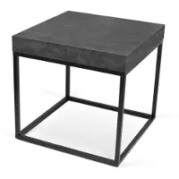Temahome Petra Couchtisch 53 x55x55 betonfarbig/Metallgestell schwarz