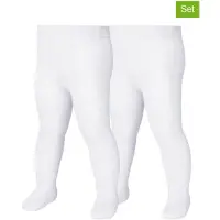 Playshoes Strumpfhose uni Doppelpack in weiß | Gr.: 110/116