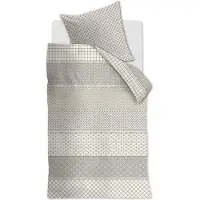 Rivièra Maison Baumwoll- Bettwäsche-Garnitur Ropes Farbe Taupe Größe 135x200+80x80