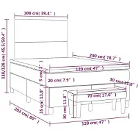 vidaXL Boxspringbett mit Matratze Dunkelgrün 120x200 cm Samt