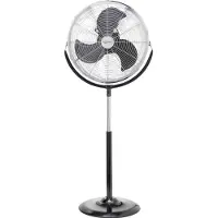 Sygonix FES-45A Standventilator 140 W (B x H) 54 cm x 130 cm Schwarz, Silber Höhenverstellbar, Überhitzungsschutz, Schw