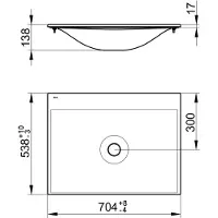 Keuco Edition 11 Keramik-Waschtisch 705 x 538 mm ohne Hahnlochbohrung - weiß - 31140310700