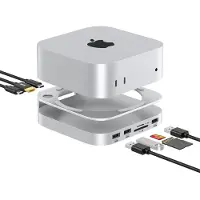 Casecentive 8-in-1 Aluminium HDMI Dockingstation Hub & Stand for Mac Mini M4/M4 Pro - 8720153797023