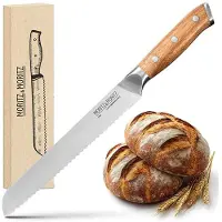 Moritz und Moritz Moritz&Moritz Brotmesser 5782, 20 cm Edelstahlklinge mit Wellenschliff und Akazienholzgriff