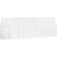 vidaXL Hühnerkäfig 2 pcs Silber 600 x 100 x 210 cm Verzinkter Stahl