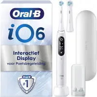 Oral-B iO 6N wiederaufladbare elektrische Zahnbürste, Weiß, künstliche Intelligenz, interaktives Display, Drucksensor