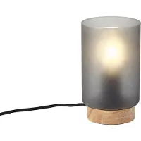 QAZQA Moderne Tischleuchte Holz mit mattgrauem Glas - Umbra