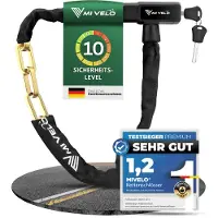 MIVELO Fahrradschloss Kettenschloss - 100 cm lang & 8 mm dick - Für E-Bike & Scooter - Gehärteter Stahl - Schwarz