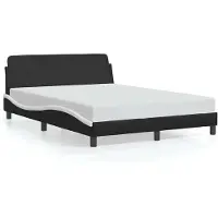 vidaXL Bettgestell "Dover" Schwarz und Weiß 120x200 cm Kunstleder