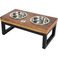 Boon Boony Est 1941 Dinnerset Holz mit Metallrahmen Futternäpfe Hund