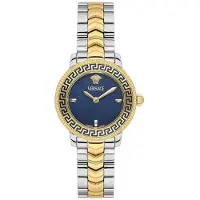 Versace VEUCA0524 V-Icon silber blau gold Edelstahl Damen Uhr NEU