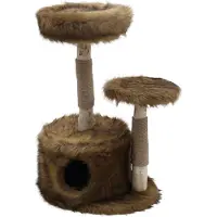 Gebr. De Boon Katzenkletterbaum Sorbus 100cm hoch braun mit Kratzmöbeln und Spielplatz