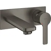 GROHE Lineare 2-Loch Waschtischbatterie, Wandmontage, Ausladung 149mm, 19409AL1, Farbe: Hard graphite gebürstet