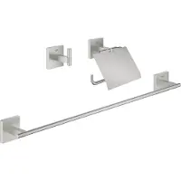 GROHE Start Cube QuickFix Bad-Set 3 in 1, klebbar, supersteel