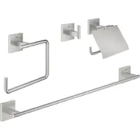 GROHE Start Cube QuickFix Bad-Set 4 in 1, klebbar, supersteel
