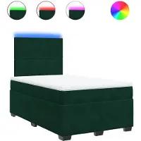 vidaXL Boxspringbett mit Matratze Dunkelgrün 120x190 cm Samt