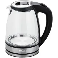Melchioni MR Boil, 1,7 l, 2200 W, Schwarz, Transparent, Glas, Wasserstandsanzeige, Drahtlos