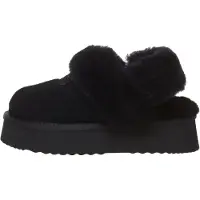 EVER AU Damen Leder Hausschuhe Mit Zwei Abnehmbaren Riemen - Fantail