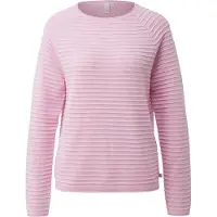 QS Strickpullover , Damen, Gr. M (38), rosa (light pink), Strick, Obermaterial: 65% Polyester, 35% Viskose, regular fit hüftlang, Rundhals, Rollkante, Pullover Strickpullover, mit Strukturmuster