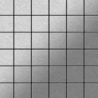 ALLOY Mosaik Fliese Massiv Metall Edelstahl Marine Gebürstet Grau Cinquanta-s-s-mb 1 Paket mit 10 Matten 0,94 m2 Grau