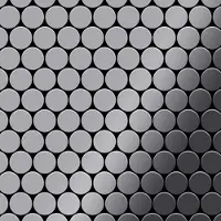ALLOY Mosaik Fliese Massiv Metall Edelstahl Hochglanz Grau 1,6mm Dollar-s-s-m 1 Paket mit 10 Matten 0,88 m2 Grau