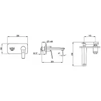 RAV Mitigeur lavabo mural encastrable ANDARE en chrome SLEZAK Finition: Weißes und bronzenes Chrom,