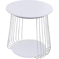 MCA Couchtisch MCW-P60, Beistelltisch Kaffeetisch Loungetisch, Metall MDF rund Ø 50cm weiß