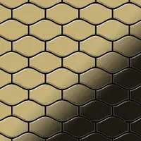 ALLOY Mosaik Fliese Massiv Metall Titan Hochglänzend Gold 1,6mm Stark Karma-ti-gm 1 Paket mit 10 Matten 0,86 m2 Gold