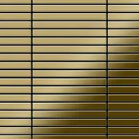 ALLOY Mosaik Fliese Massiv Metall Titan Hochglänzend Gold 1,6mm Stark Linear-ti-gm 1 Paket mit 10 Matten 0,94 m2 Gold