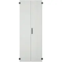 EFB Elektronik Tür für PRO 47HE, B=800, Stahl, 2-teilig, SH, RAL7035, Geteilte Stahltür, perforiert
