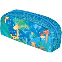 Herlitz Jungle Safari, Weiches Federmäppchen, Polyester, Blau, Mehrfarbig, Abbildung, Junge/Mädchen, Reißverschluss