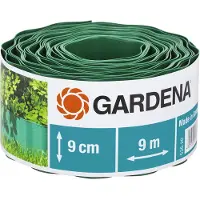 Gardena Raseneinfassung 9 cm hoch, Garten-Einfassungsrolle, Kunststoff, Grün, 90 mm, 9000 mm, 1 Stück(e)