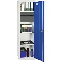 Stumpf & Kossendey Stumpf Werkzeug- und Materialschrank Serie 3000 lichtgrau / enzianblau + 1 Schublade 100 mm + 1 Schu