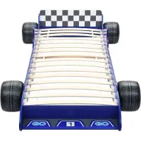 vidaXL "Winterschlussverkauf "Kinderbett - CLORIS - Jugendbett eleganten Design - im Rennwagen-Design 90 x 200 cm Blau - DEMöbel6256587