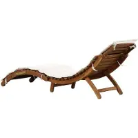 vidaXL "im Sonderangebot"Sonnenliege HOMMIE - Gartenliege - Gartenmöbel - mit Auflage Massivholz Akazie Creme - 184x55x64 cm DEMöbel 9105624