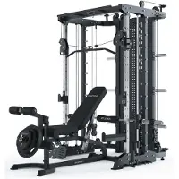 ATLETICA KSK Multipresse Set | SCORE | Set aus KSK Multipresse & X-Bench Hantelbank mit Optionen für Arm- und Beintraining | 2 x 90 kg Weight Stack