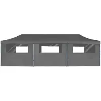 vidaXL Cloris DesignMöbel Pavillons & Partyzelte - Anthrazit Faltzelt Partyzelt Pop-Up mit 8 Seitenwänden 870x291x315cm Anthrazit Schlichtes7409866