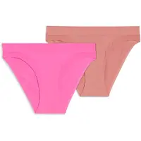 Puma Damen Unterhose Sport Briefs 3D Knit 2er Pack - pink - S