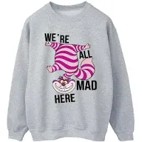 Disney Frauen/Damen Alice im Wunderland Alle verrückt hier Sweatshirt (Sport grau)