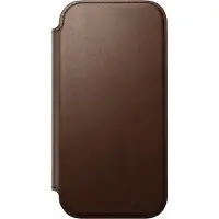 Nomad Apple iPhone 17 Hülle - Echtes Leder - - Klapphülle - Braun