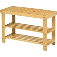 HOMCOM - Schuhbank - 70L x 28B x 45H cm - natur