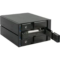 Fantec Laufwerksgehäuse für 5.25" SAS-2, SATA/600 Intern - Schwarz - Hot-Swapping-fähige Einschübe - 3 x HDD unterstützt - 3 x Gesamtschacht - 3 x 3,5" Schacht - Aluminium, Kunststoff