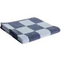 HAY Badetuch Check Organic Steel Blue (70 x 136 cm)