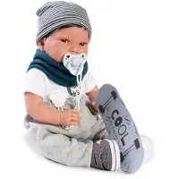 MuÑecas Antonio Juan Puppen Neugeborenes Baby PIPO Skater, mehrfarbig (33235)