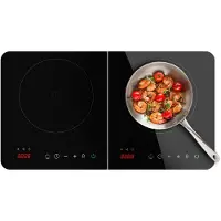Cecotec Full Magma Double, Schwarz, Arbeitsplatte, 56 cm, Zonen-Induktionskochfeld, Glas, 2 Zone(n)