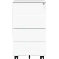Songmics Rollcontainer, Metallschrank, mobiler Aktenschrank OFCB35064W14