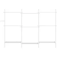 Songmics 3-stufiger Kleiderständer, höhen- und breitenverstellbar, offene Garderobe mit 6 Kleiderstangen und 3 Ablagen HSRB35155W01